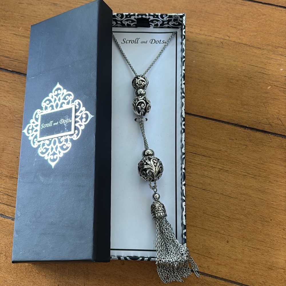Brand New Scroll and Dots Necklace